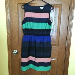 LOFT M multi-colored striped dress